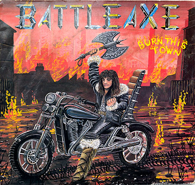 BATTLE-AXE - Burn This Town album front cover vinyl record